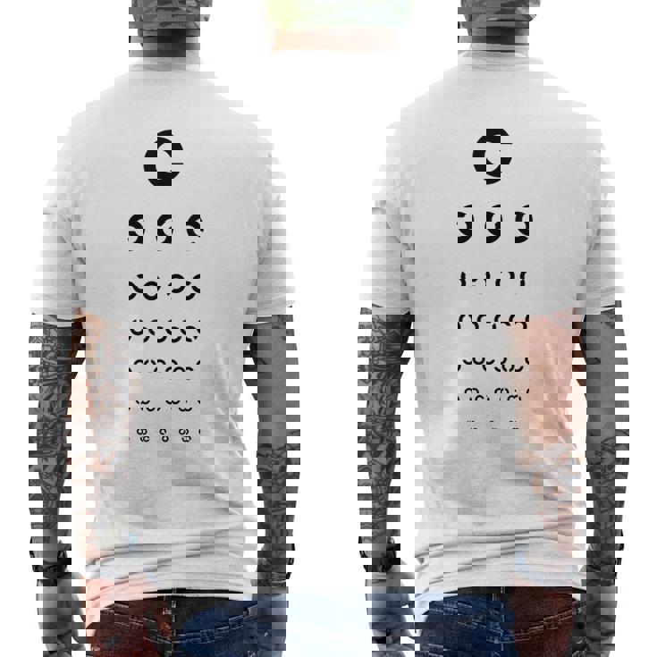 視力検査眼鏡屋面白い メンズTシャツ バックプリント
