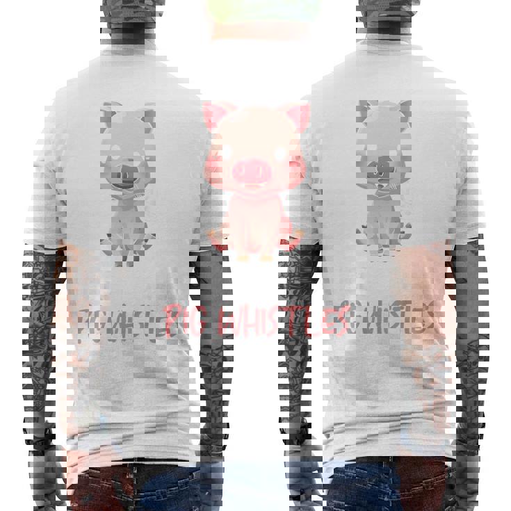 バックプリント 豚の口笛を信じる メンズTシャツ バックプリント