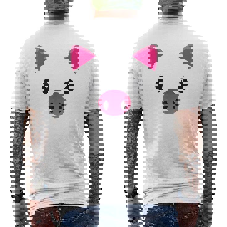 豚の顔 ハロウィン ティーカップ 豚 コスチューム ギフト メンズTシャツ バックプリント