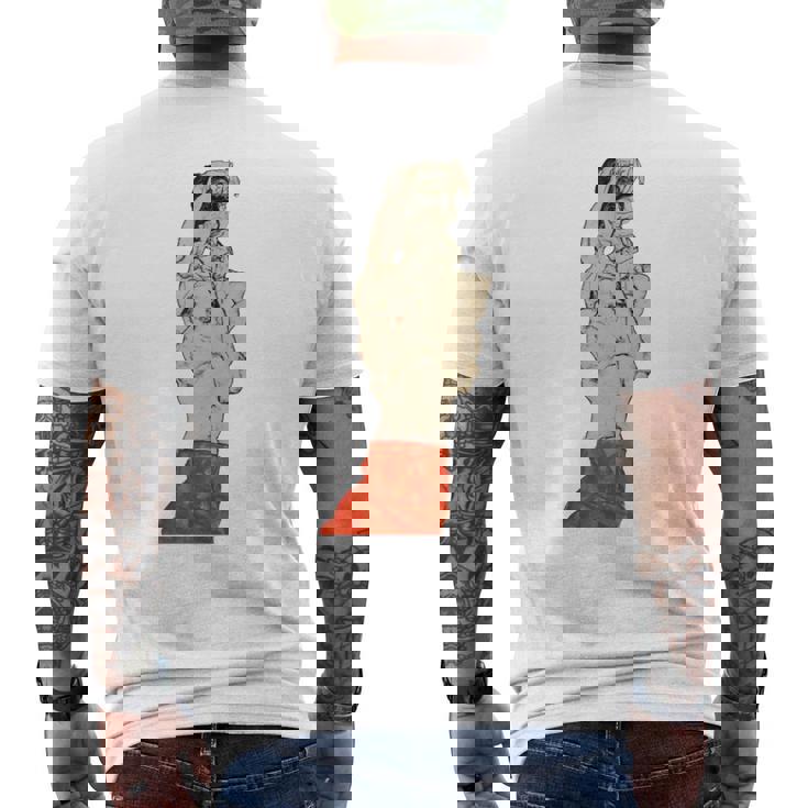 赤いふんどしの立っている男性 エゴン・シーレ作 1914 長袖tシャツ メンズTシャツ バックプリント