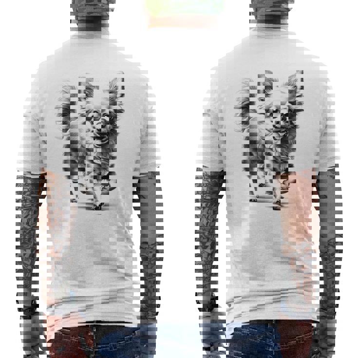 超かわいいチワワ フォトリアリスティック描画スタイル メンズTシャツ バックプリント