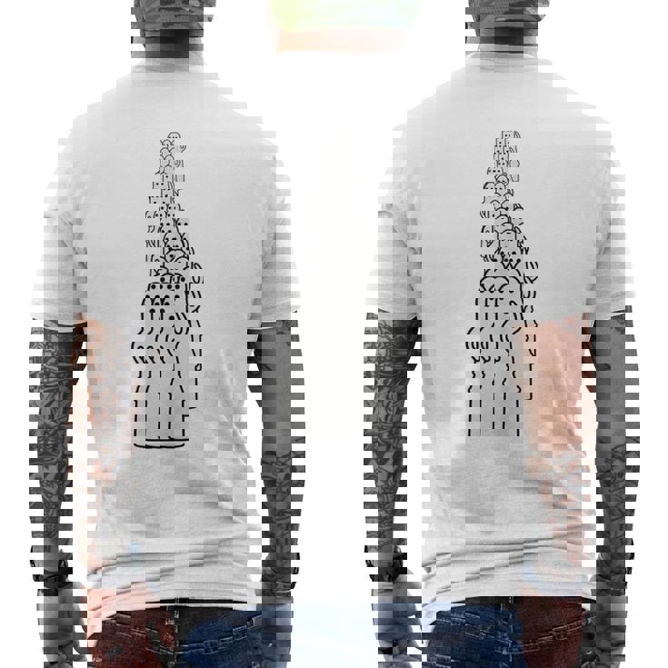 踊るはにわ大行列 はにわ ハニワ 埴輪 土偶 古墳 阿波踊り 宇宙人 かわいい シュール ワンポイント メンズTシャツ バックプリント