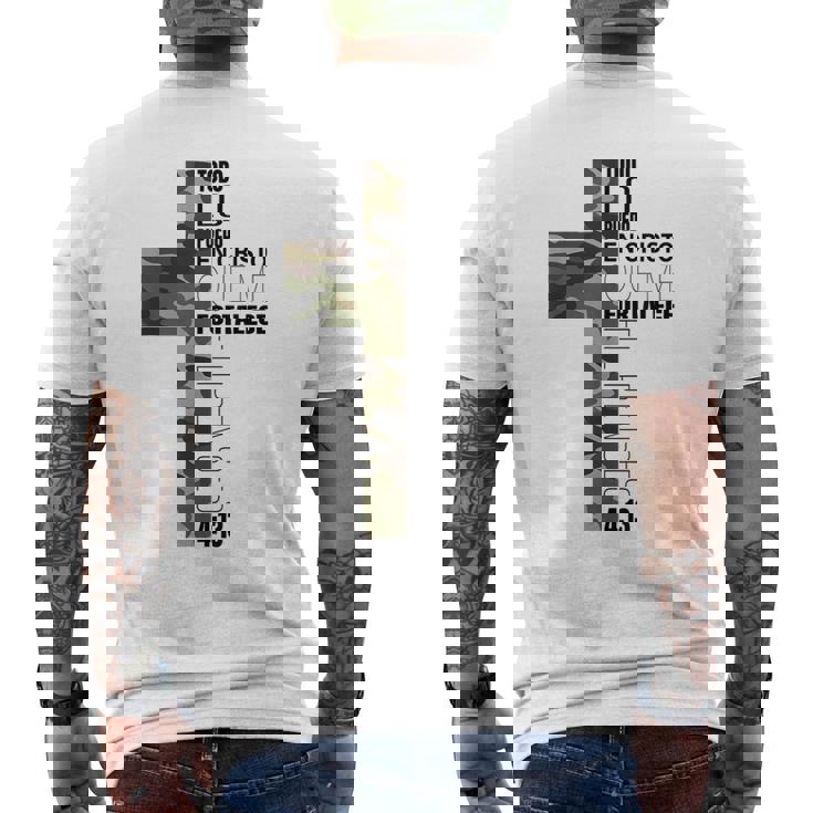 迷彩 スペイン語 聖書 一節 クリスティアーノerso メンズTシャツ バックプリント