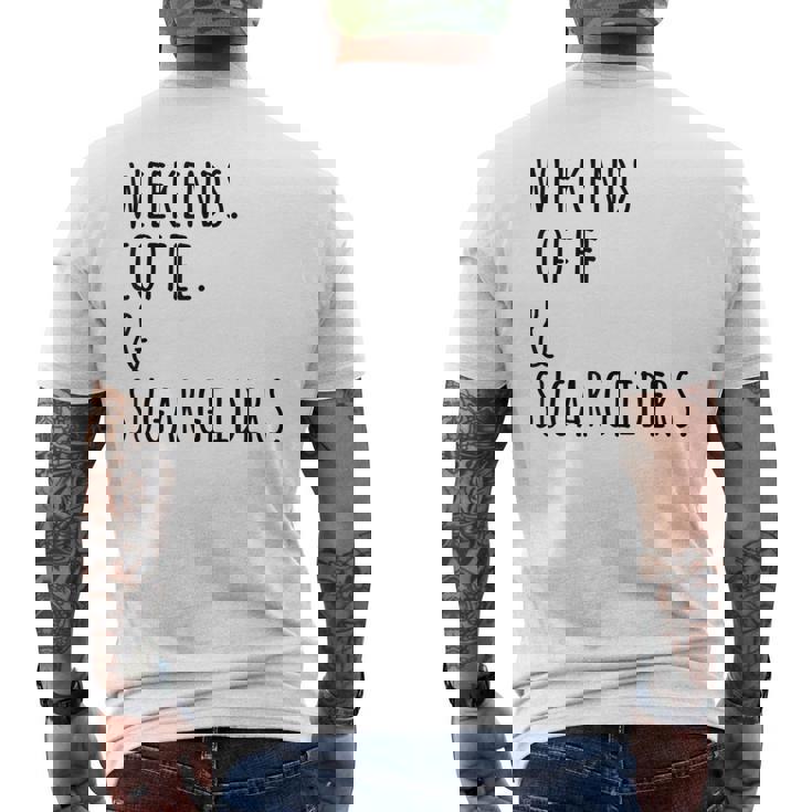 週末コーヒーフクロモモンガペット メンズTシャツ バックプリント