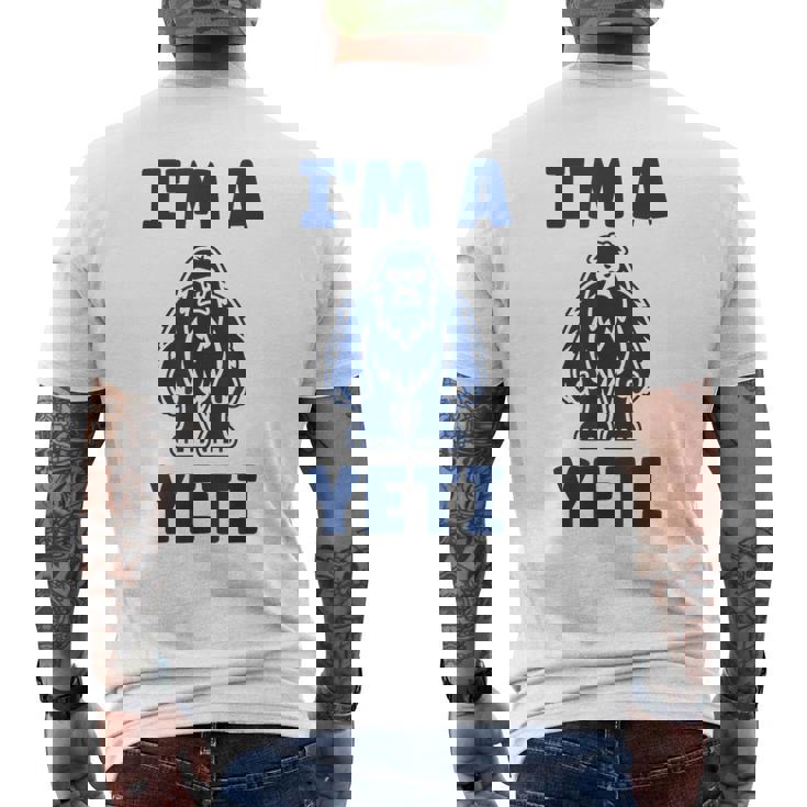 野獣のイエティ 忌まわしい雪だるまのユーモア 私はイエティが大好き I'm A Yeti メンズTシャツ バックプリント