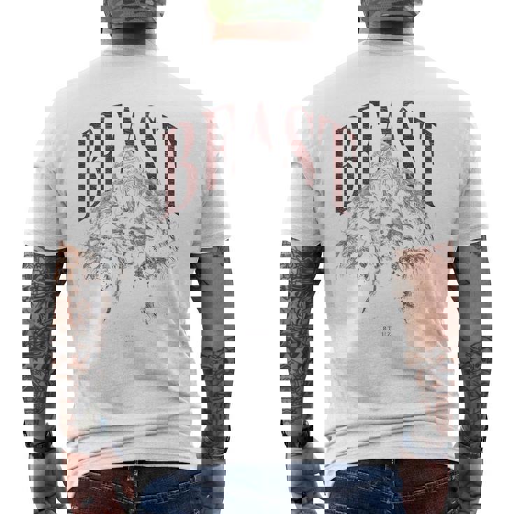 バックプリント 野生の落書きゴリラカラフルな動物猿猿ゴリラ メンズTシャツ バックプリント