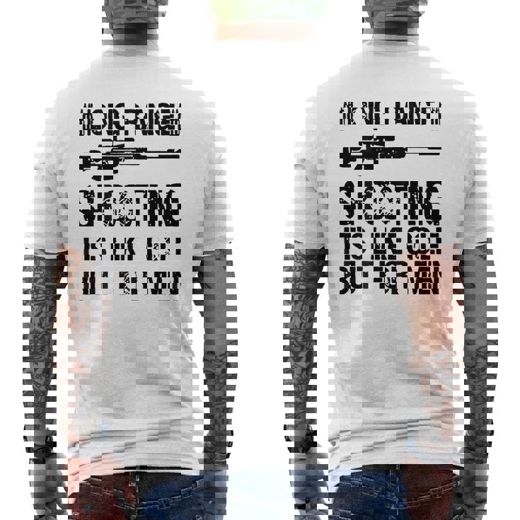 長距離射撃 It's Like Golf But For 背面 メンズTシャツ バックプリント