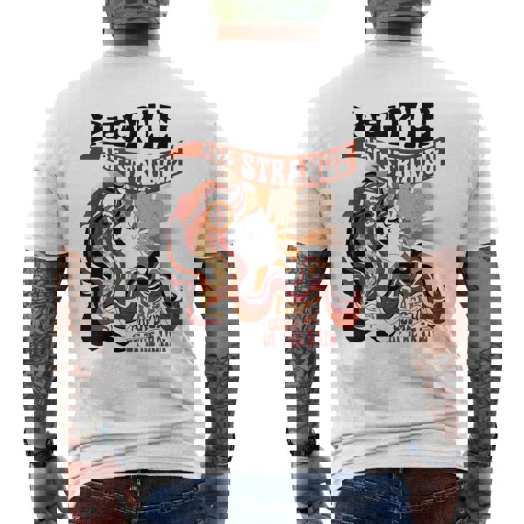 雨から顔が出てきて変な人が多いアパレル メンズTシャツ バックプリント