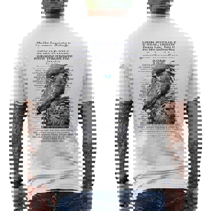 静かなる統治者 – ハシビロコウと湿地の守護 長袖tシャツ メンズTシャツ バックプリント