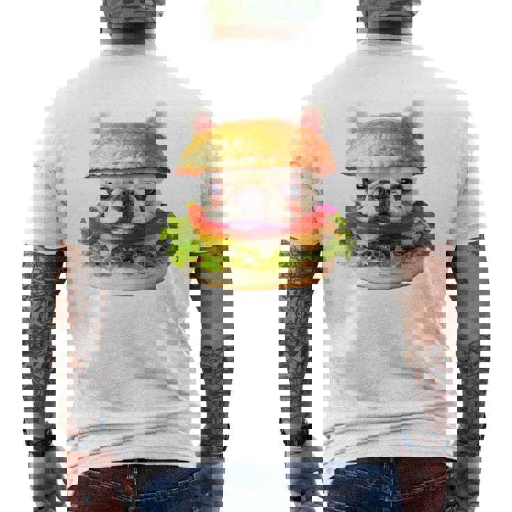 面白いtシャツ フレンチブルドッグ 犬 ハンバーガー メンズ グッズ かわいい おもしろ 面白い 服 ネタ 長袖tシャツ メンズTシャツ バックプリント