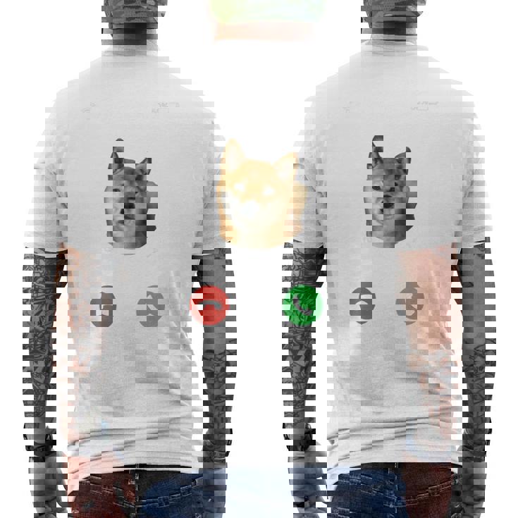 面白いtシャツ 柴犬 着信 イヌ わんこ メンズ 犬好き グッズ かわいい おもしろ 面白い 服 ネタ 長袖tシャツ メンズTシャツ バックプリント