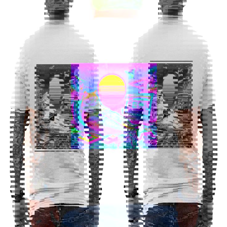 面白いtシャツ 猫 ゲーム ネコ ゲーマー メンズ 猫好き グッズ かわいい おもしろ 面白い 服 ネタ 長袖tシャツ メンズTシャツ バックプリント