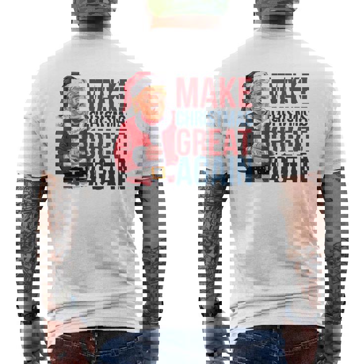 面白いクリスマスグレートアゲイントランプサンタファンusaホリデー 2024 メンズTシャツ バックプリント