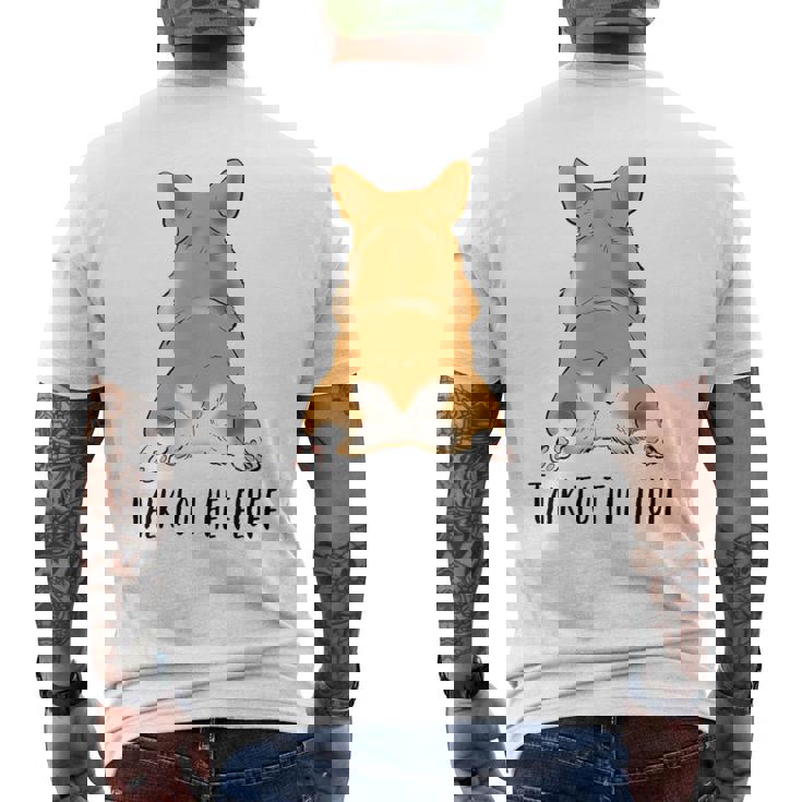 面白いコーギー、コーギーバット、コーギースプルーティング、コーギーママへのギフト。 メンズTシャツ バックプリント