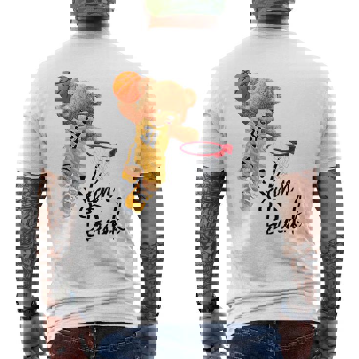 面白いテディベア スラムダンク テディベア バスケットボール メンズTシャツ バックプリント