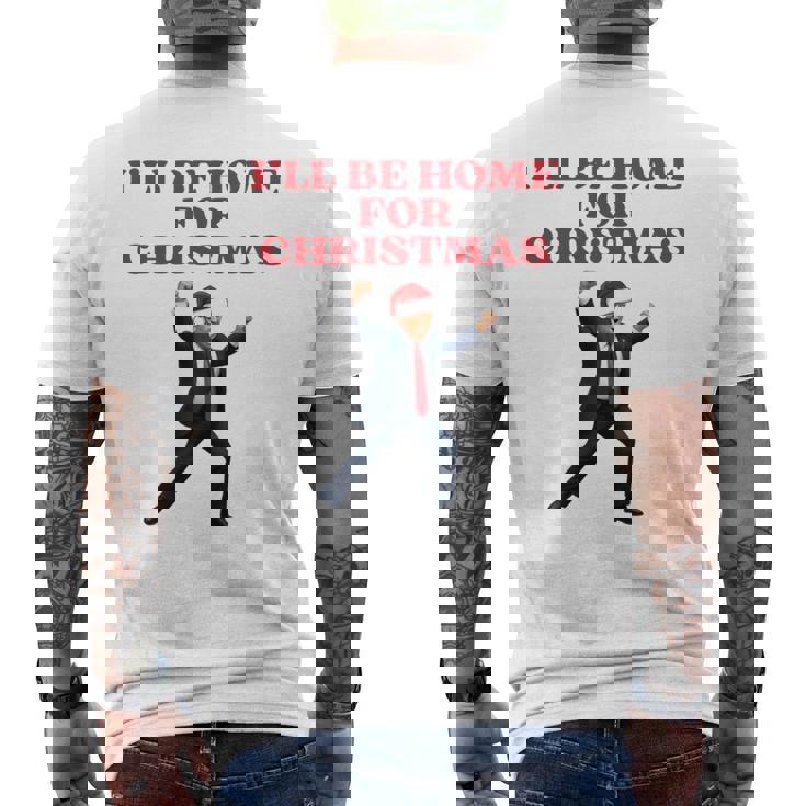 面白いトランプサンタハット、クリスマスに家に帰るよ 長袖tシャツ メンズTシャツ バックプリント