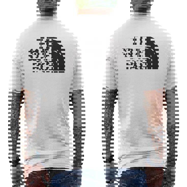 面白いパロディシャツ 夏のクールなデザインのための南の顔 メンズTシャツ バックプリント