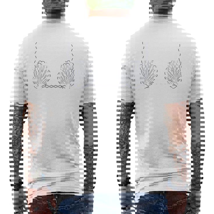 面白いマーメイドコースタルビーチバチェロレッテバースデイクルーズ メンズTシャツ バックプリント