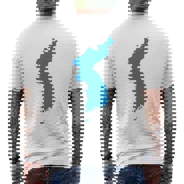 韓国統一旗、韓国統一地図 メンズTシャツ バックプリント