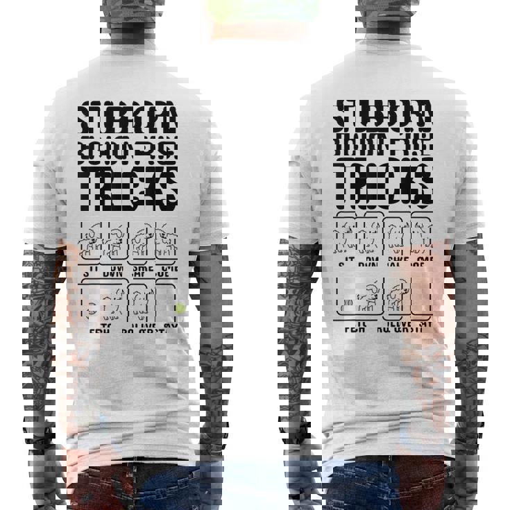 頑固なビションフリーゼ トリックドッグ メンズTシャツ バックプリント