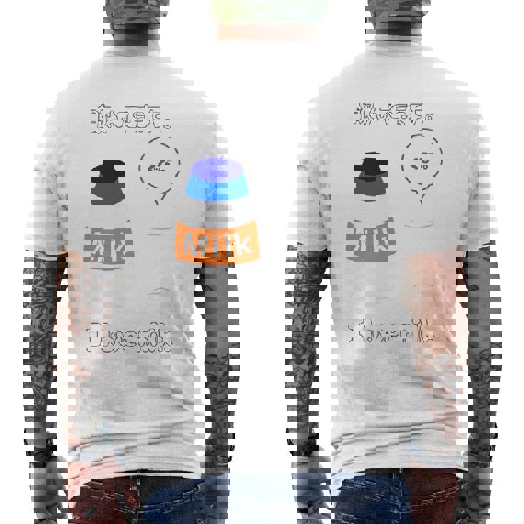 飲んでます。 I Love Milk 牛乳 ミルク びん ボトル カップ 健康 の イラスト 長袖tシャツ メンズTシャツ バックプリント