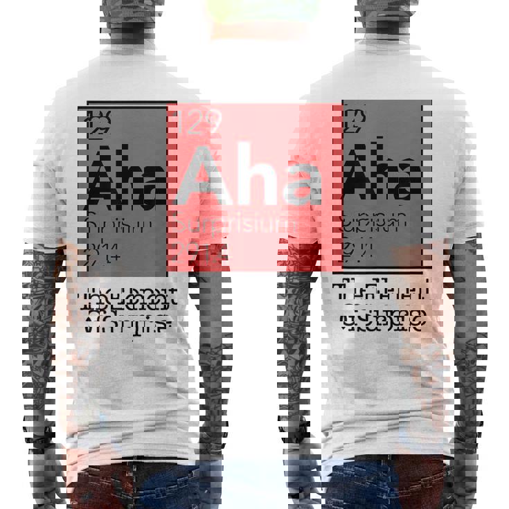驚きの元素 周期表 129 アハ サプライズ メンズTシャツ バックプリント