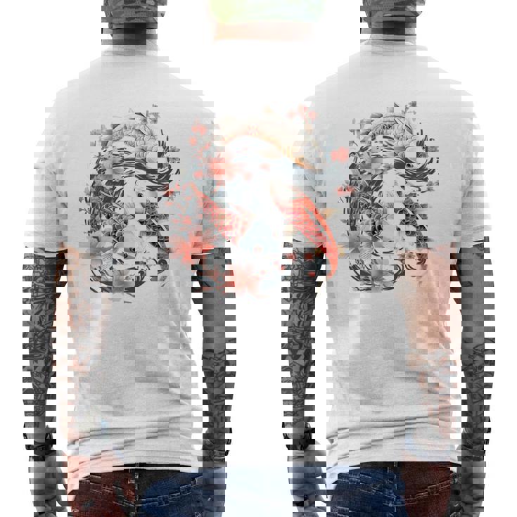 鯉 桜 長袖tシャツ メンズTシャツ バックプリント