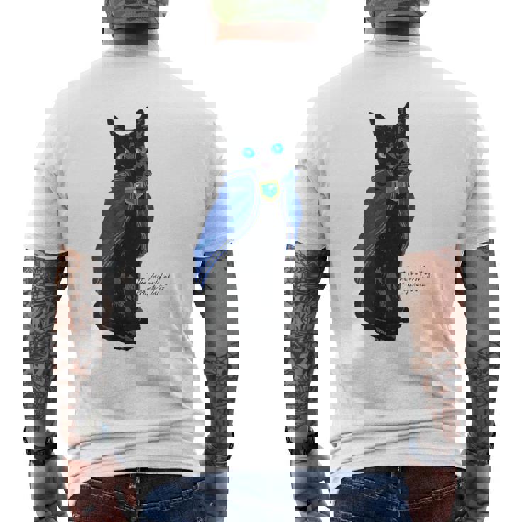 黒猫のウィズ 黒猫 メンズTシャツ バックプリント