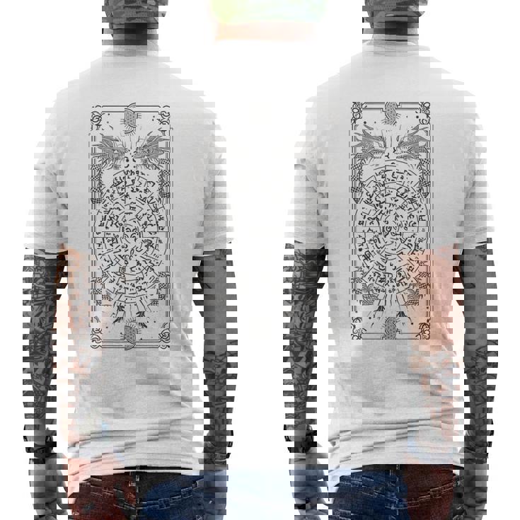 龍体文字フトマニ図 タロット 幸運 メンズTシャツ バックプリント