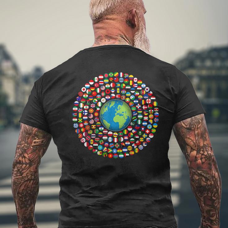 180 Banderas Banderas Del Mundo Mapa Del Mundo Con Banderas Camiseta Hombre Estampado Espalda Regalos para ancianos