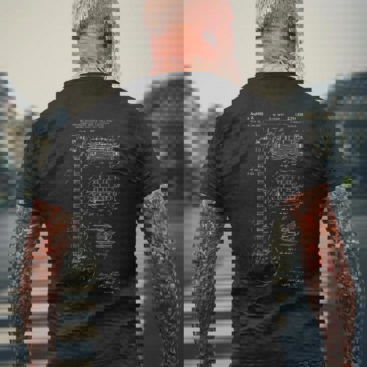 1955 ヴィンテージ エレキギター 特許プリントアート メンズTシャツ バックプリント 高齢者への贈り物