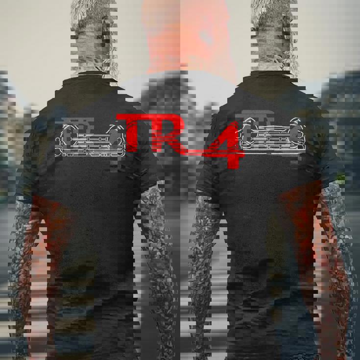 1960年代トライアンフ Tr4クラシック英国カーグリルとエンブレム。 メンズTシャツ バックプリント 高齢者への贈り物