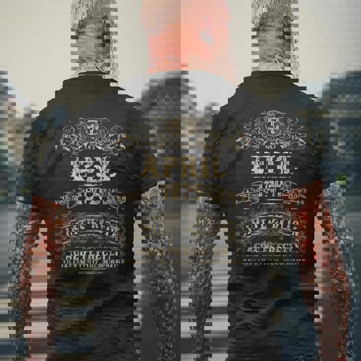 1975年4月 50歳の誕生日プレゼント 男性 50歳 誕生日 メンズTシャツ バックプリント 高齢者への贈り物