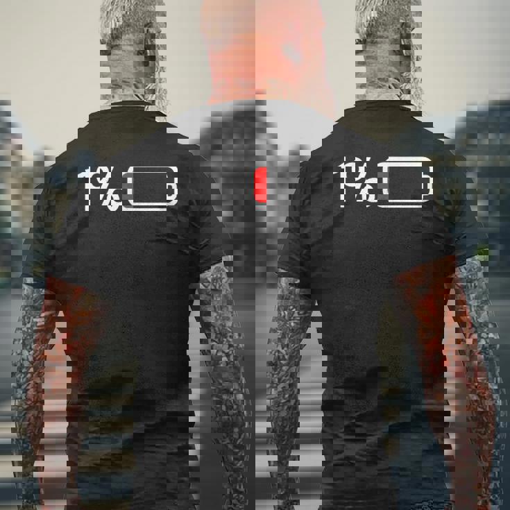 1バッテリー – 1バッテリー I 面白い 低エネルギーパーセント メンズTシャツ バックプリント 高齢者への贈り物