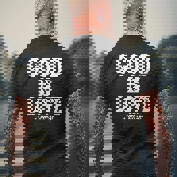 1ヨハネ4 メンズTシャツ バックプリント 高齢者への贈り物