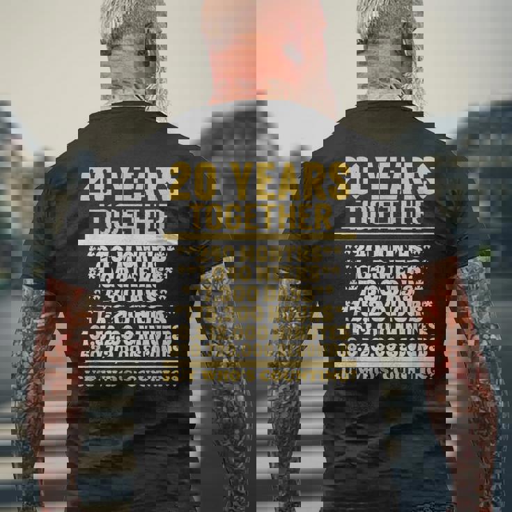 20周年記念tシャツ 20周年 結婚祝い カップル メンズTシャツ バックプリント 高齢者への贈り物