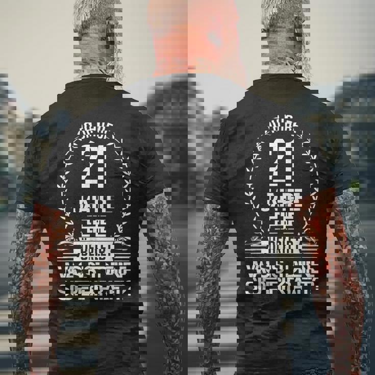 21年 結婚21周年 記念日 ギフト メンズTシャツ バックプリント 高齢者への贈り物