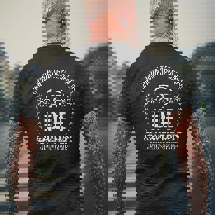 25周年記念の至福のひとときを大切に メンズTシャツ バックプリント 高齢者への贈り物