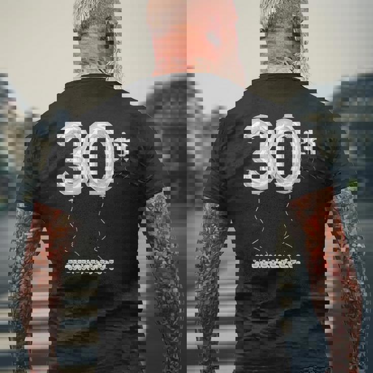 30周年記念ナンバー 真珠婚式30周年 メンズTシャツ バックプリント 高齢者への贈り物