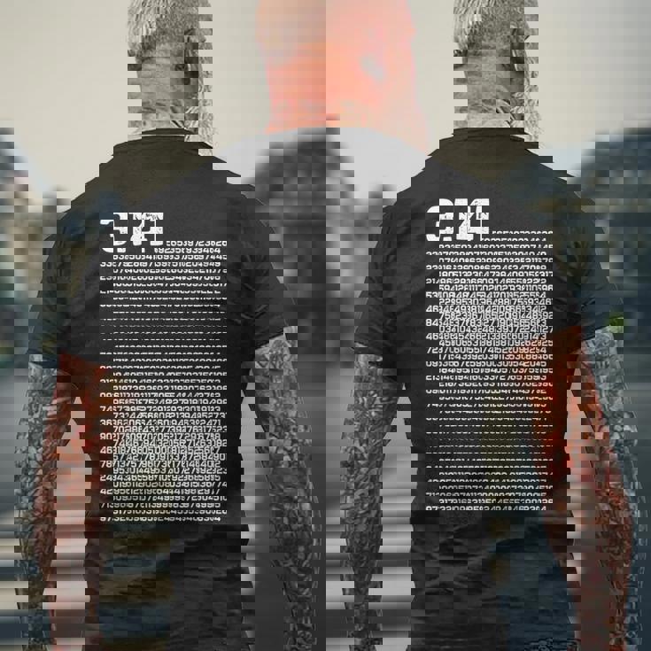 314 円周率の日 数学 非合理数 円周率 メンズTシャツ バックプリント 高齢者への贈り物