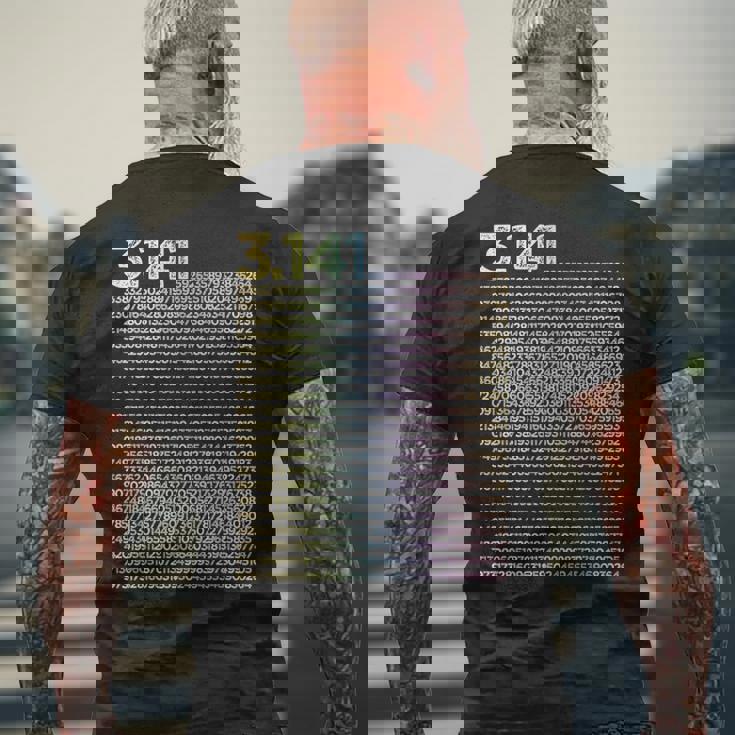 314 数学 物理学 314 円周率の日 メンズTシャツ バックプリント 高齢者への贈り物