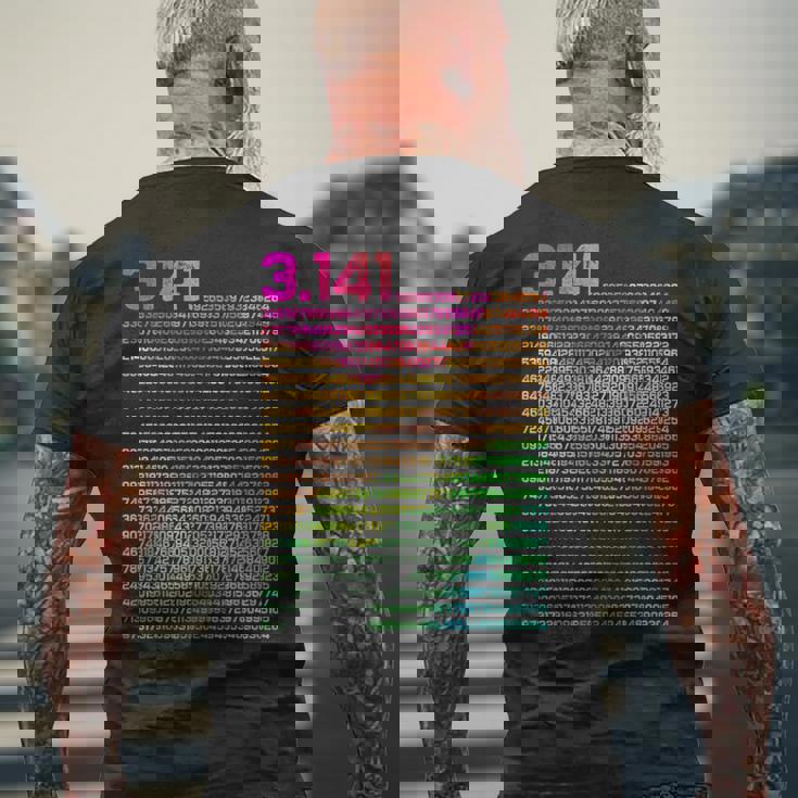 314 数学物理の先生 314 円周率 メンズTシャツ バックプリント 高齢者への贈り物