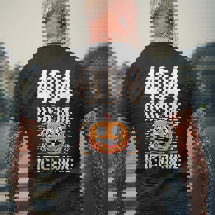 404 コスチューム未発見 ピクセルアート ハロウィンデザイン メンズTシャツ バックプリント 高齢者への贈り物