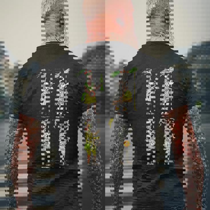 4つのアステカルーラー、フィレンツェコーデックス。 メンズTシャツ バックプリント 高齢者への贈り物