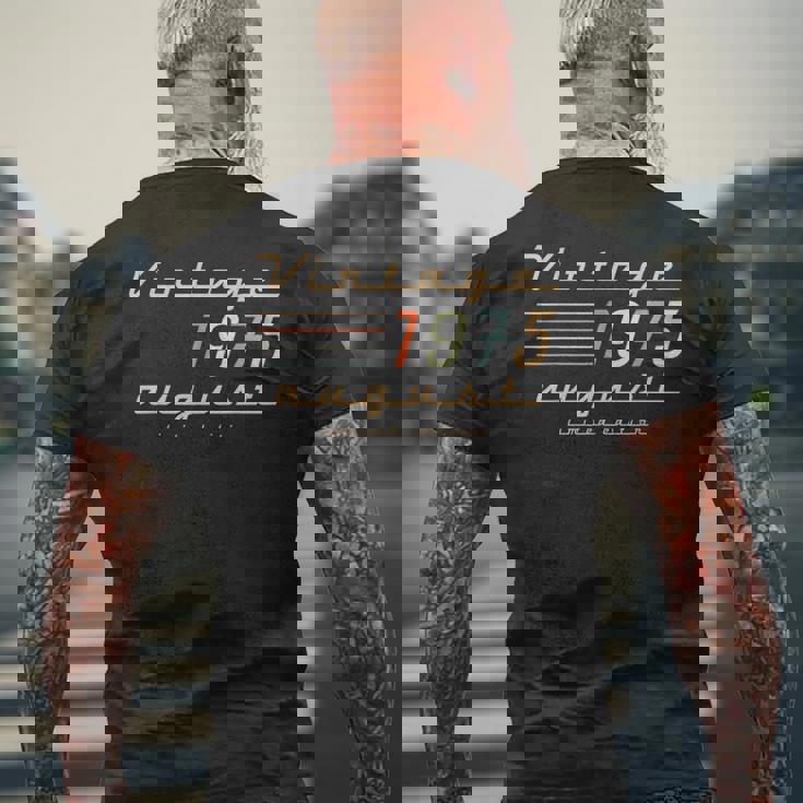 50歳の誕生日プレゼント 男性用 1975年8月 50歳 誕生日 メンズTシャツ バックプリント 高齢者への贈り物