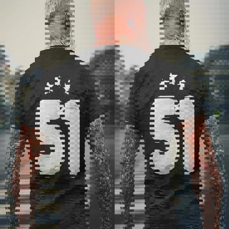 51 歳の誕生日番号 51 バルーン 51 歳の誕生日 メンズTシャツ バックプリント 高齢者への贈り物