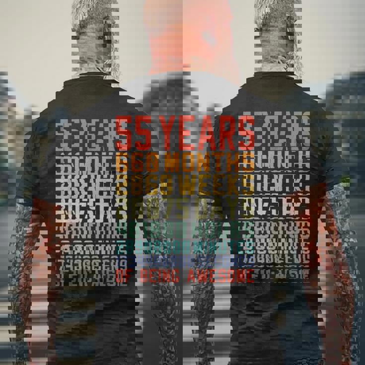 55 歳 お誕生日 55 Years Birthday 55 回目の誕生日プレゼント メンズTシャツ バックプリント 高齢者への贈り物