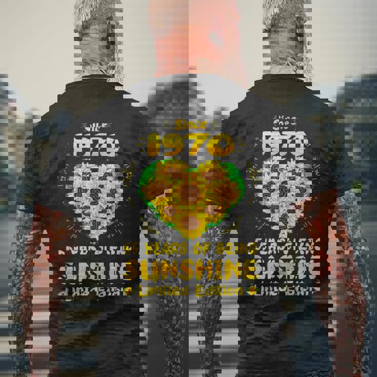 55歳の誕生日 サンシャイン55年 ひまわり好き 1970年生まれ メンズTシャツ バックプリント 高齢者への贈り物