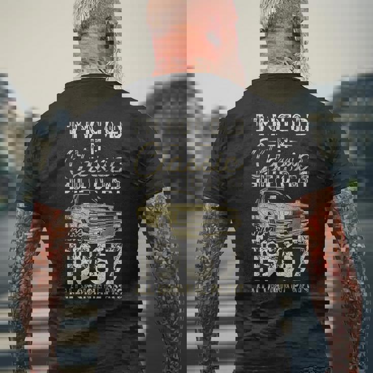 58 歳の誕生日、1967 年以来、クラシックカー、58 歳 メンズTシャツ バックプリント 高齢者への贈り物