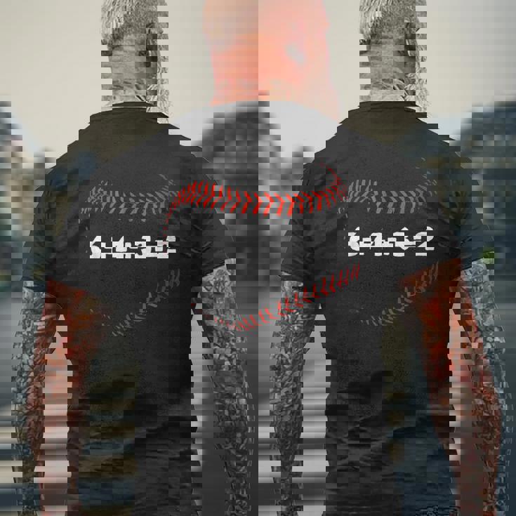 6432 ダブルプレイ 野球選手ギフト 野球名言 メンズTシャツ バックプリント 高齢者への贈り物